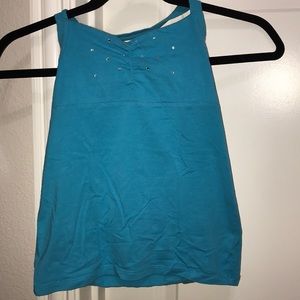 blue halter top